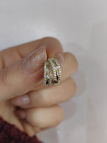 14 AYAR ÖZEL TASARIM HALKA ALTIN KÜPE KUP02921 - Nasip Kuyumcu