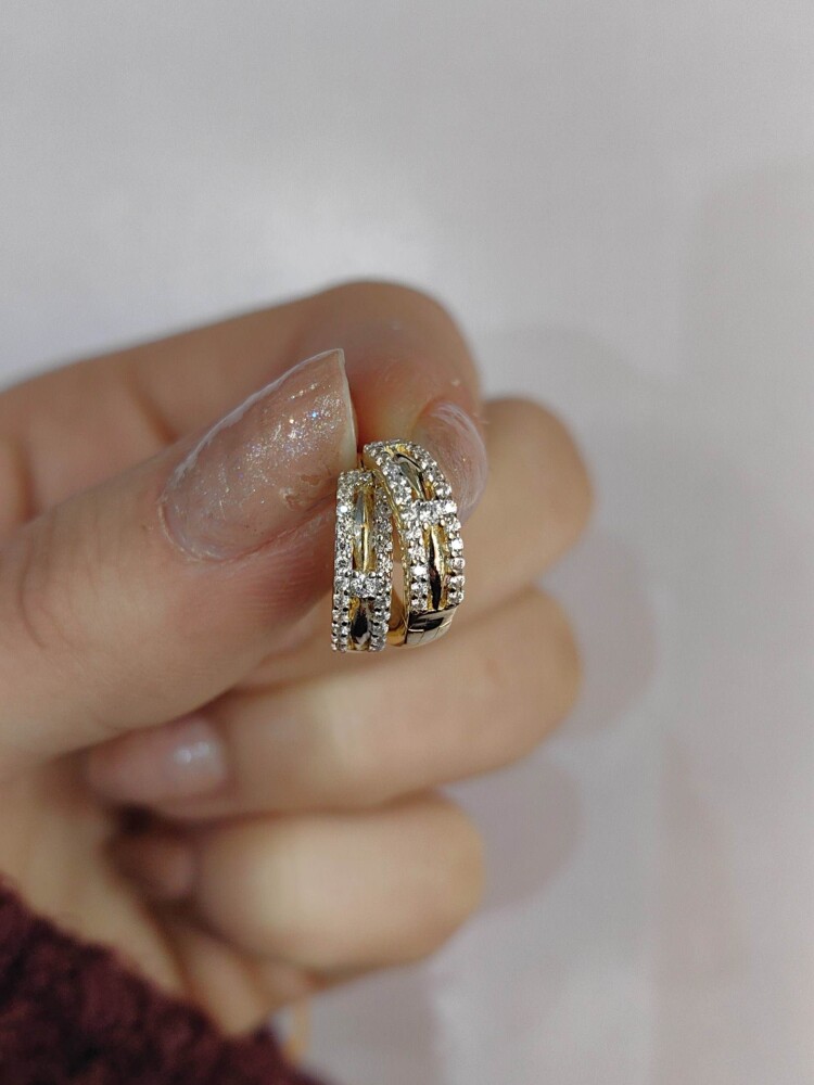 14 AYAR ÖZEL TASARIM HALKA ALTIN KÜPE KUP02921 - 1