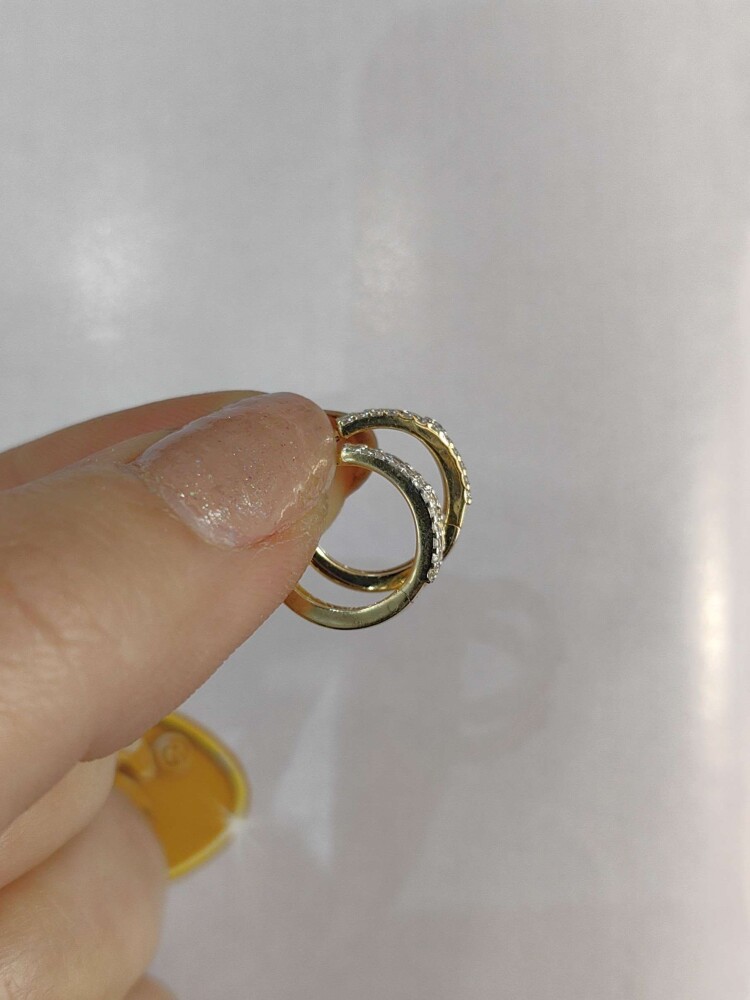 14 AYAR ÖZEL TASARIM HALKA ALTIN KÜPE KUP02921 - 3