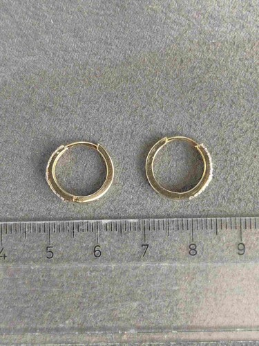 14 AYAR ÖZEL TASARIM HALKA ALTIN KÜPE KUP02921 - 4