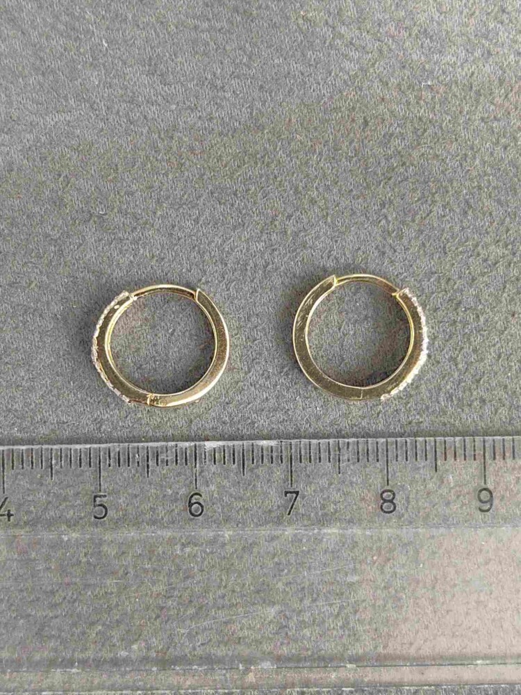 14 AYAR ÖZEL TASARIM HALKA ALTIN KÜPE KUP02921 - 4