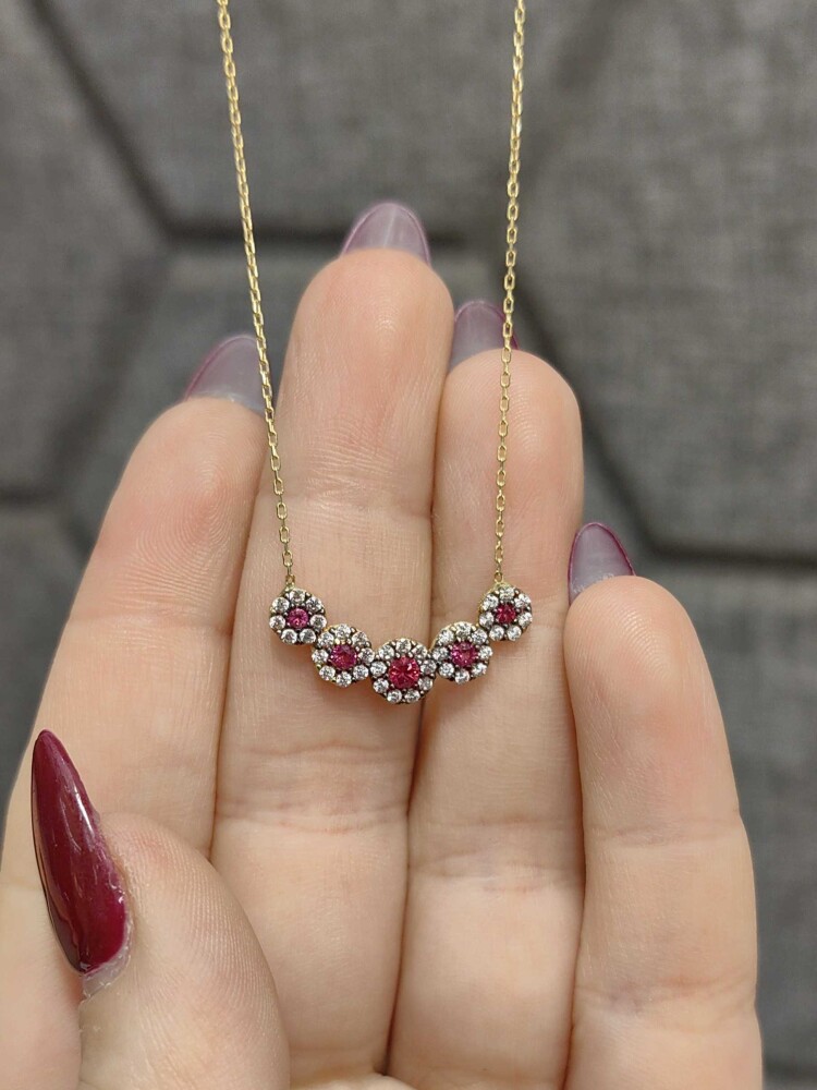 14 AYAR PAPATYA DİZİSİ ALTIN KOLYE KLY00443 - 3