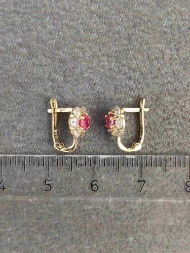 14 AYAR PEMBE TAŞLI ÇİÇEK MODEL J ALTIN BEBEK KÜPE KUP02105 - 4