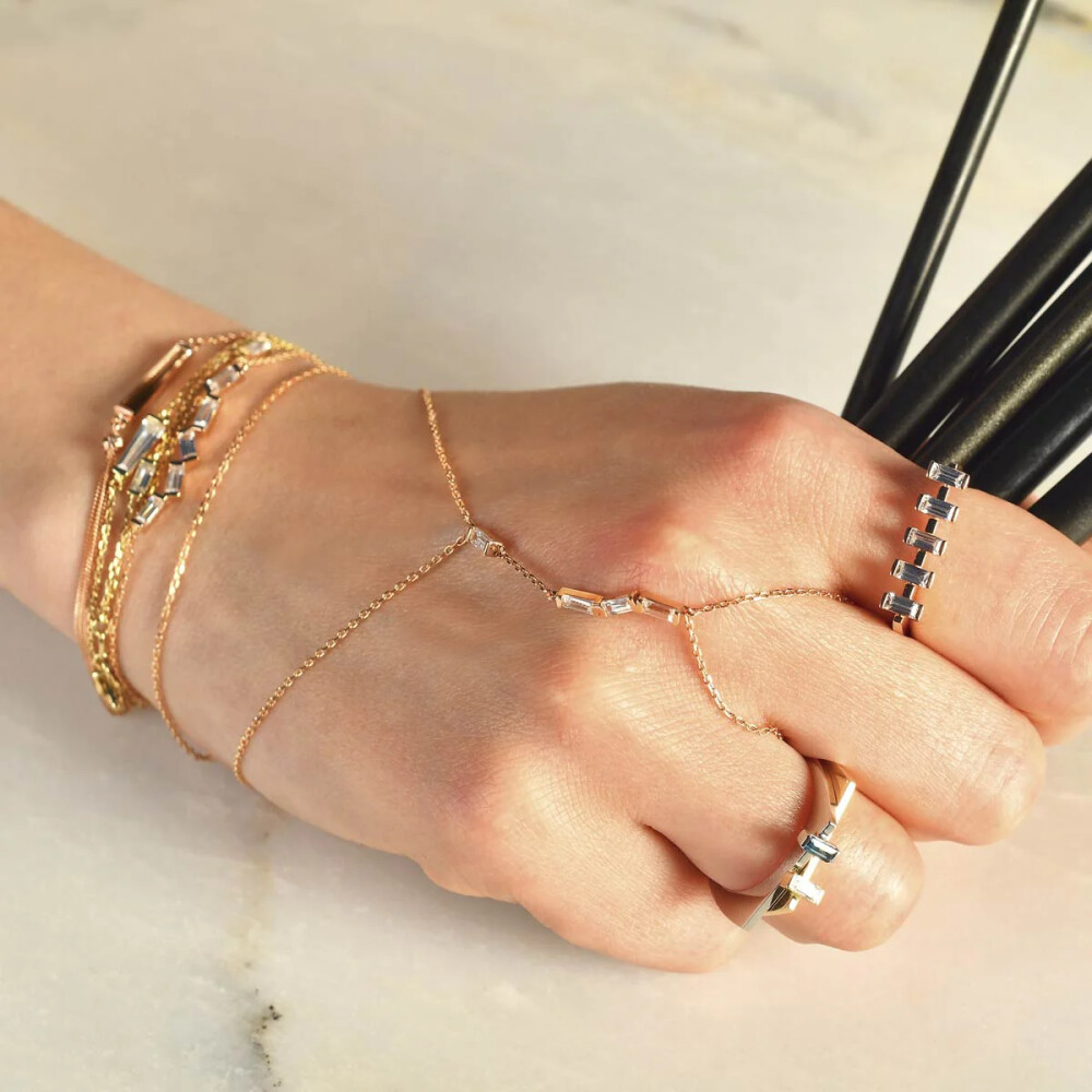 14 AYAR PİANO BAGETTO ALTIN ŞAHMERAN BGXB0010 - Piano Jewellery