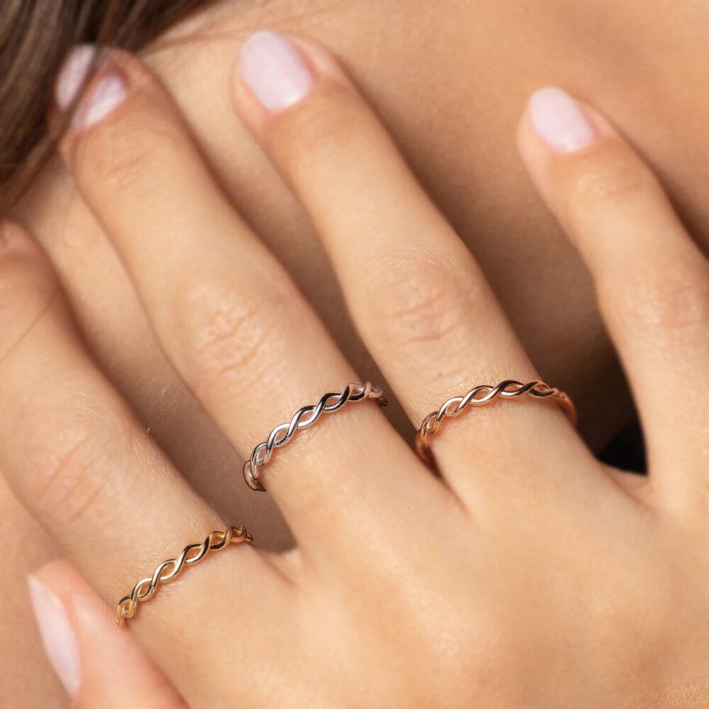 14 AYAR PİANO CABARET İKİLİ FRAME ALTIN YÜZÜK PXR0175 - Piano Jewellery