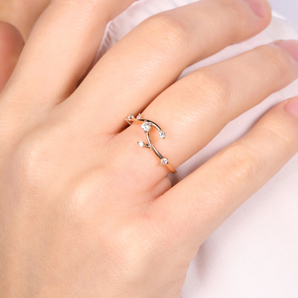 14 AYAR PİANO CABARET MİNİ SARMAŞIK ALTIN YÜZÜK PXR0091 - Piano Jewellery