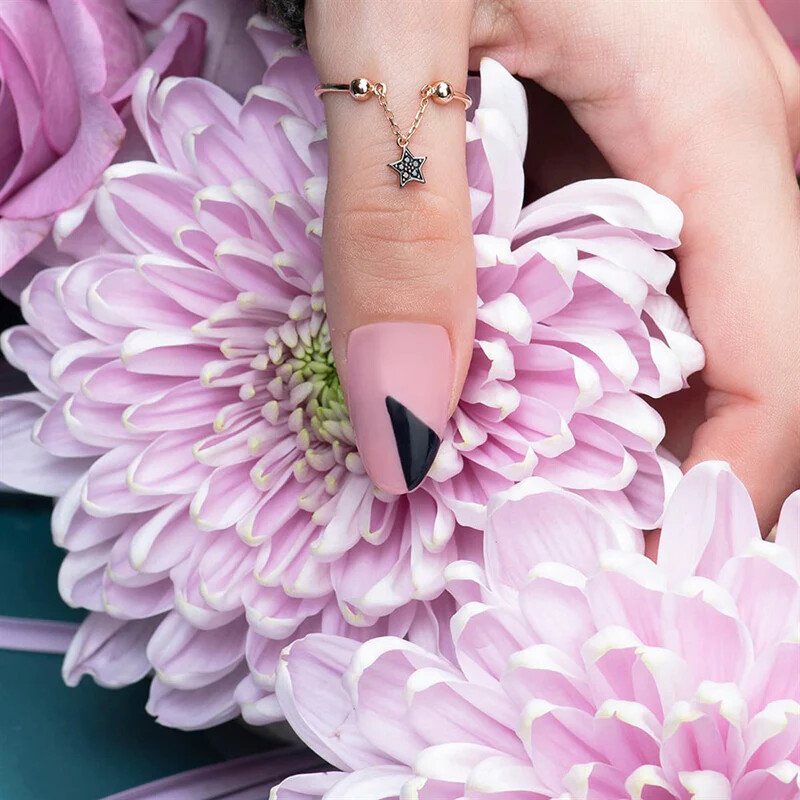 14 AYAR PİANO CABARET SALLANTILI YILDIZ ALTIN YÜZÜK PXR0069 - Piano Jewellery