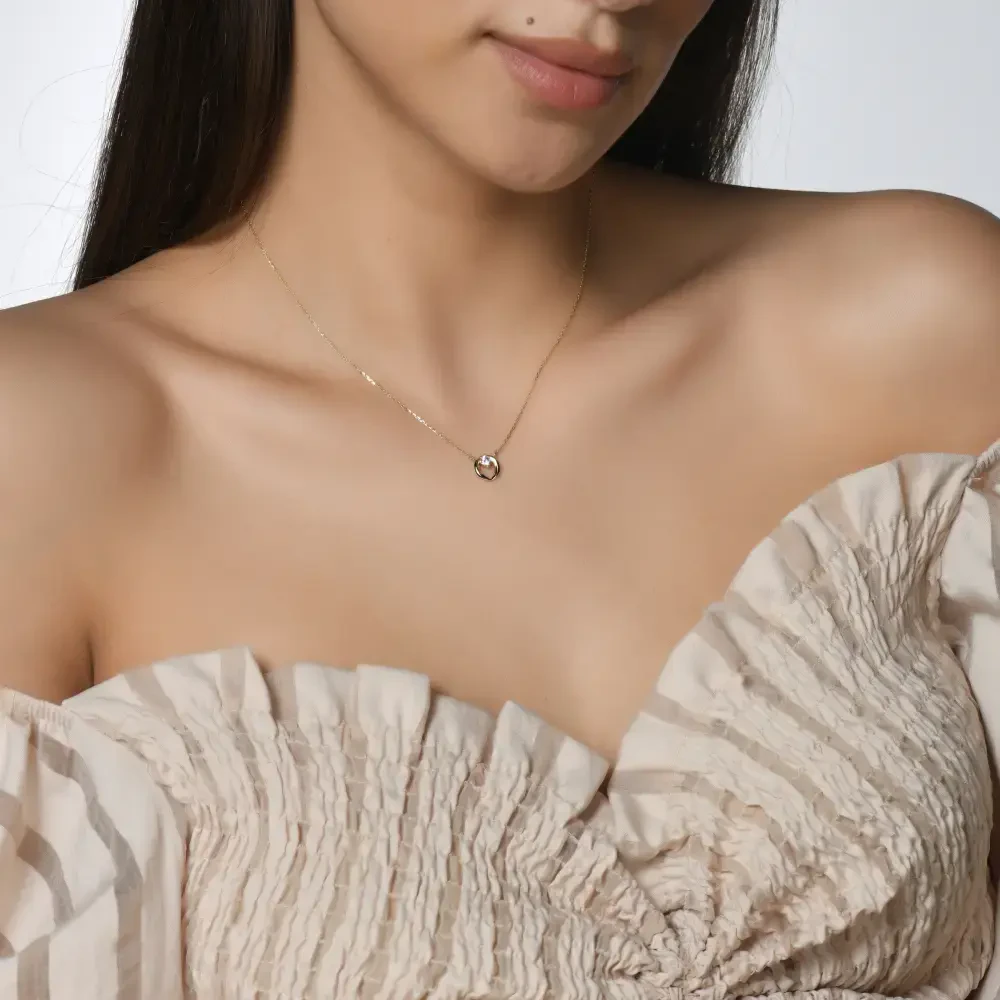 14 AYAR PİANO CABARET TOHUM ALTIN KOLYE PHX0013-P - Piano Jewellery