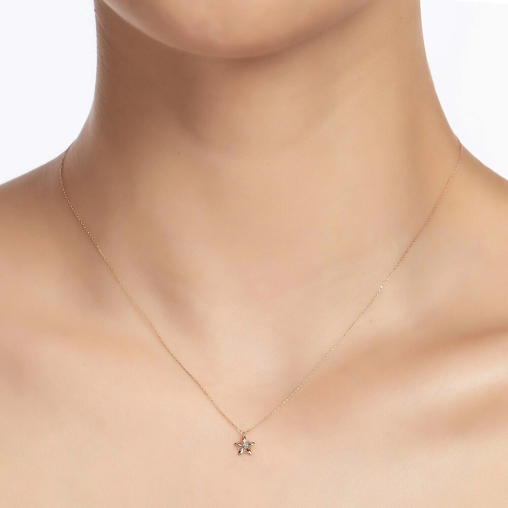 14 AYAR PİANO CABARET ZAMBAK ALTIN KOLYE PXP0036 - Piano Jewellery