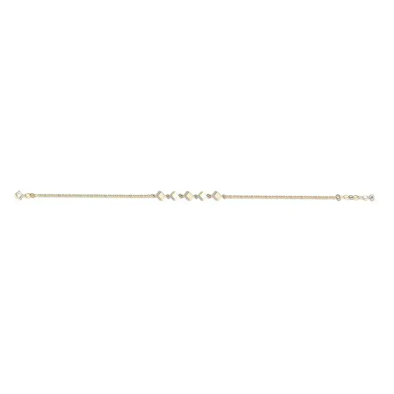 14 AYAR PİANO CUBIC SIRA KÜP ALTIN BİLEKLİK GVXB0015 - 2