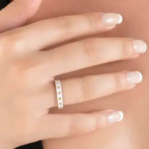 14 AYAR PİANO RHYTHM YILDIZ MİNE ALTIN YÜZÜK RHXR0146 - 1