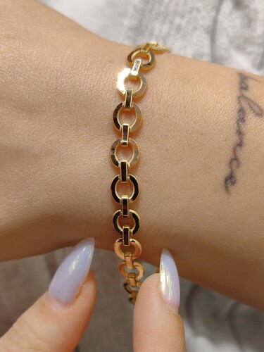 14 AYAR RINGLARGE TASARIM ALTIN TARZ BİLEKLİK KNY02644 - Nasip Kuyumcu