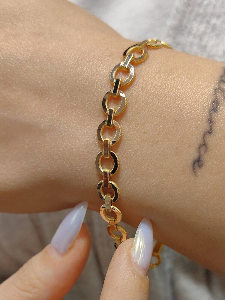 14 AYAR RINGLARGE TASARIM ALTIN TARZ BİLEKLİK KNY02644 - 2