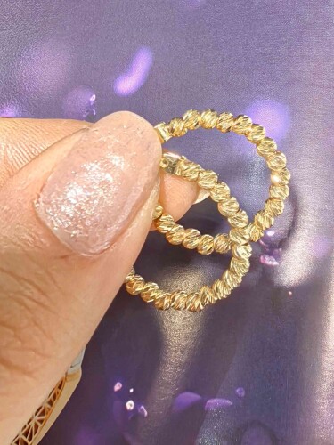 14 AYAR KÜRE MODEL HALKA ALTIN KÜPE KUP01616 - 3