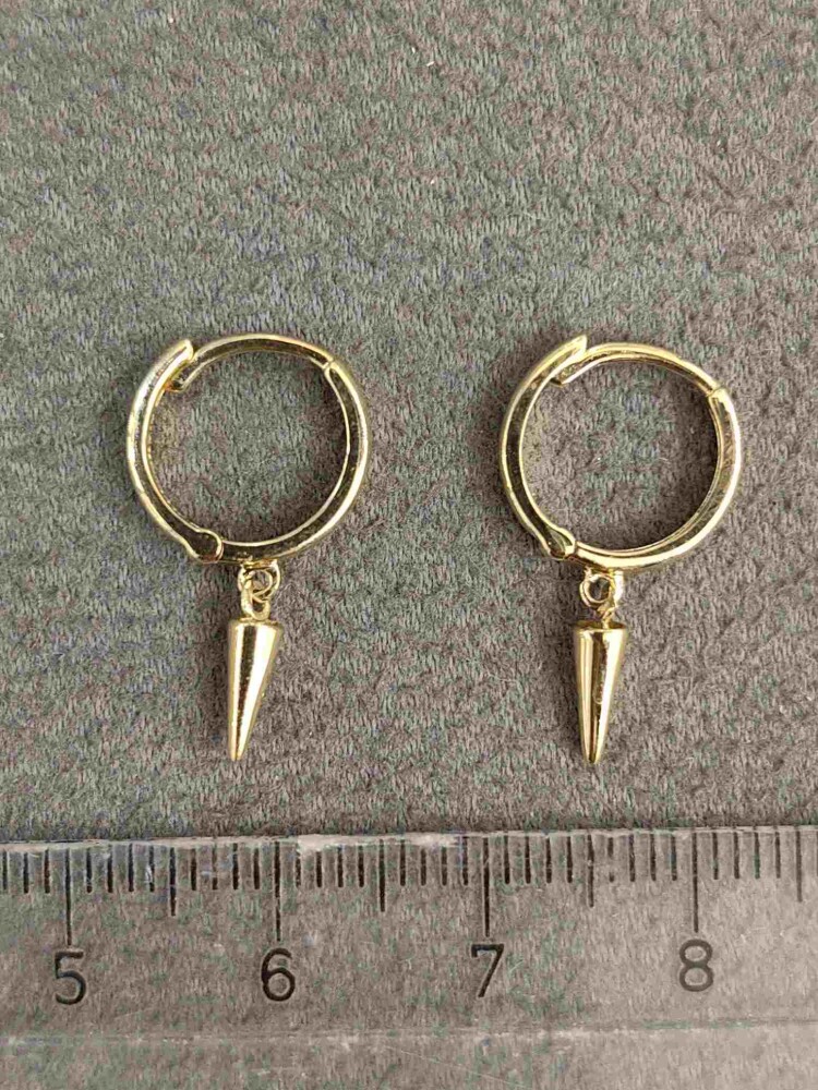 14 AYAR SALLANTILI ÇİVİ MODEL SHAKİRA ALTIN KÜPE KUP01359 - 5
