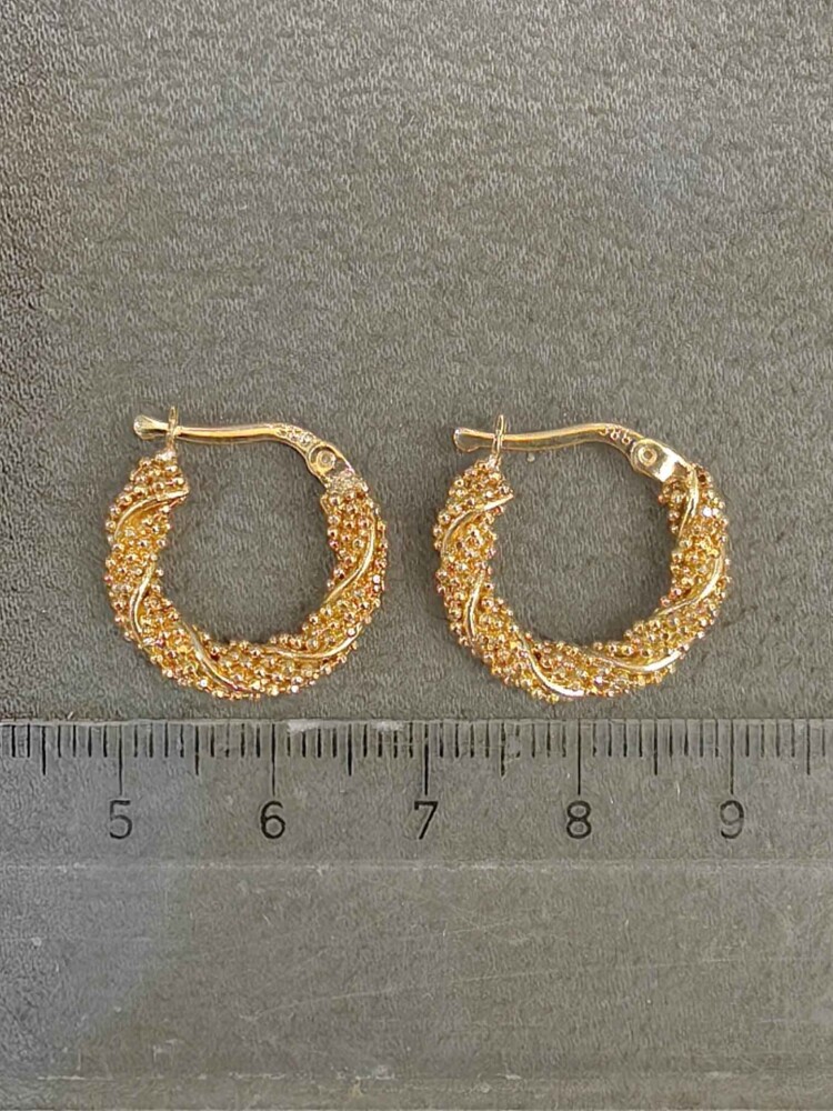 14 AYAR SARMA TOP DORİKA ALTIN KÜPE KUP01443 - 4