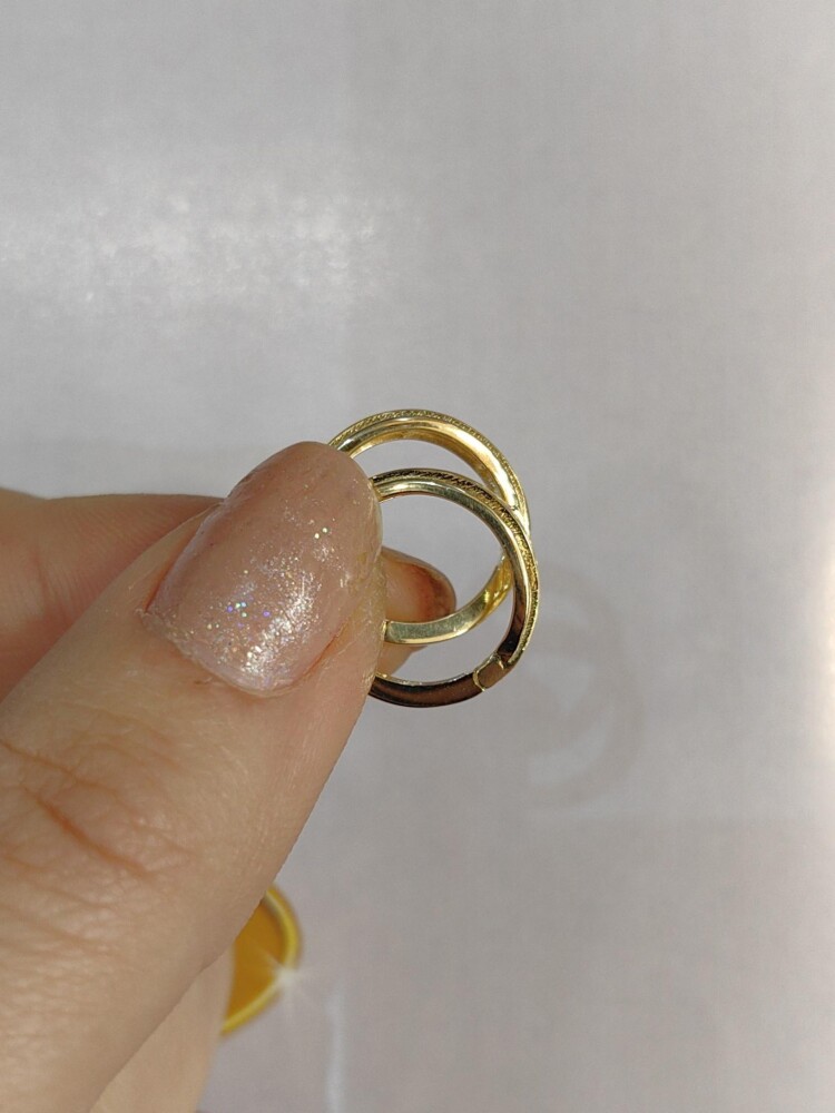 14 AYAR SIRA TAŞLI HALKA ALTIN KÜPE KUP02236 - 3