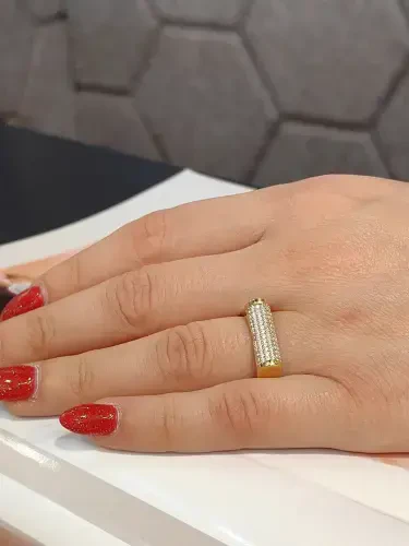 14 AYAR TAŞLI FANTAZİ ALTIN YÜZÜK YZ001014 - 4