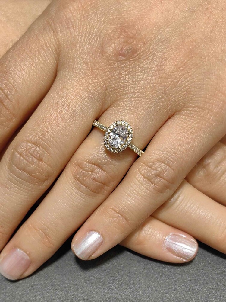 14 AYAR TEKTAŞ ALTIN YÜZÜK YZ000083 - 2