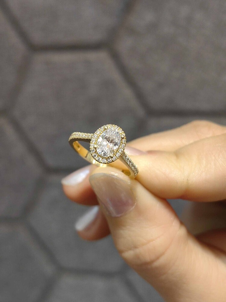 14 AYAR TEKTAŞ ALTIN YÜZÜK YZ000083 - 3