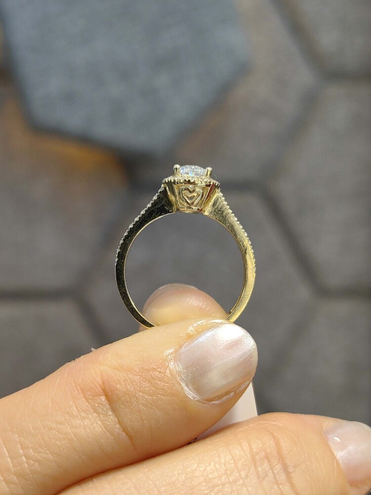 14 AYAR TEKTAŞ ALTIN YÜZÜK YZ000083 - 4