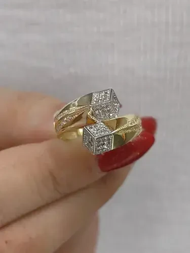 14 AYAR TREND TAŞLI FANTAZİ ALTIN YÜZÜK YZ000315 - 4