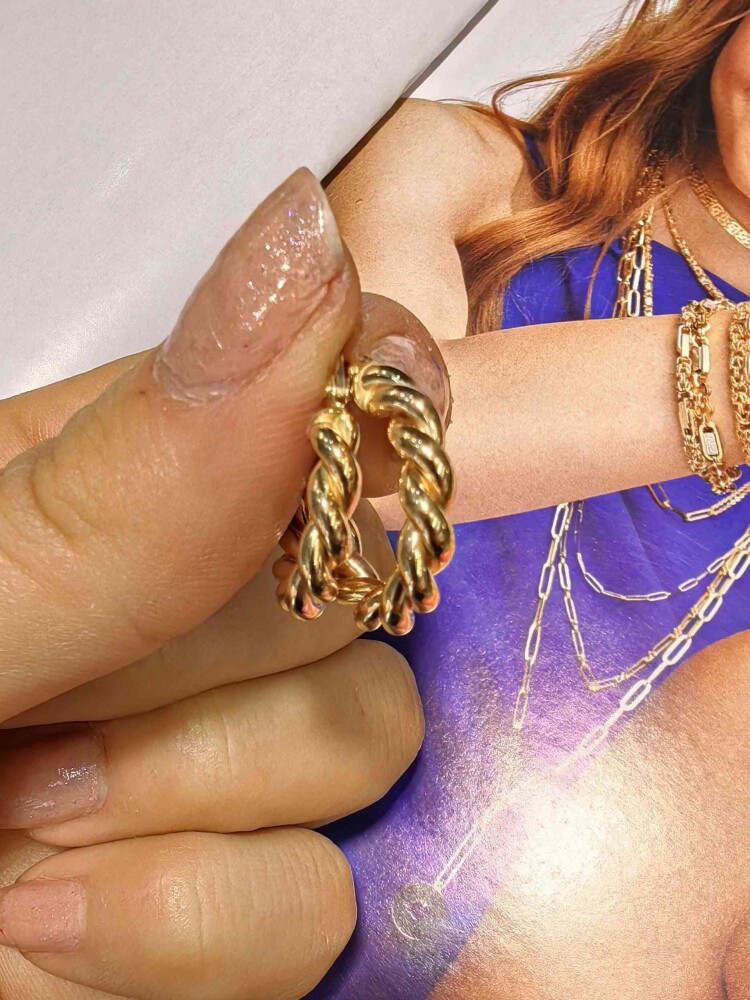 14 AYAR TWIST LUXE HALKA ALTIN KÜPE KUP02860 - 2