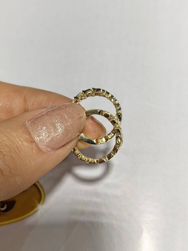 14 AYAR YILDIZ MOTİF HALKA ALTIN KÜPE KUP00789 - 3