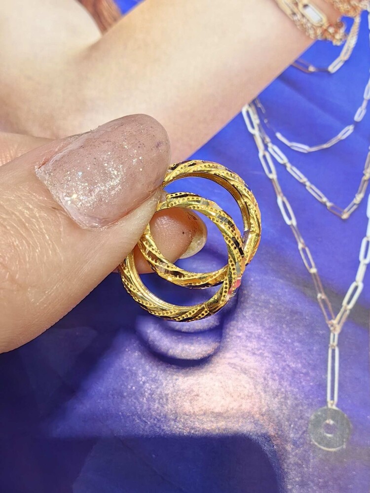 14 AYAR ZARİF PIRILTI HALKA ALTIN KÜPE KUP02876 - 2