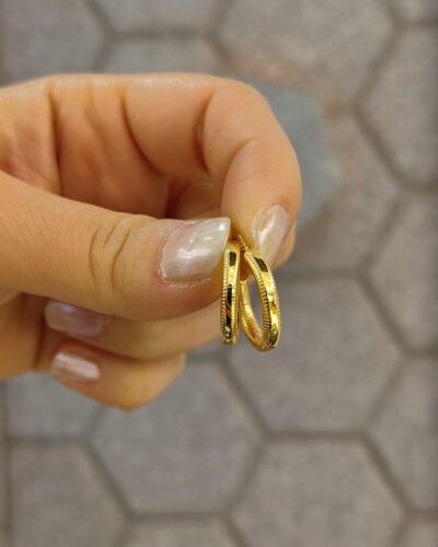 22 AYAR VERONA HALKA ALTIN KÜPE KUP02646 - Nasip Kuyumcu