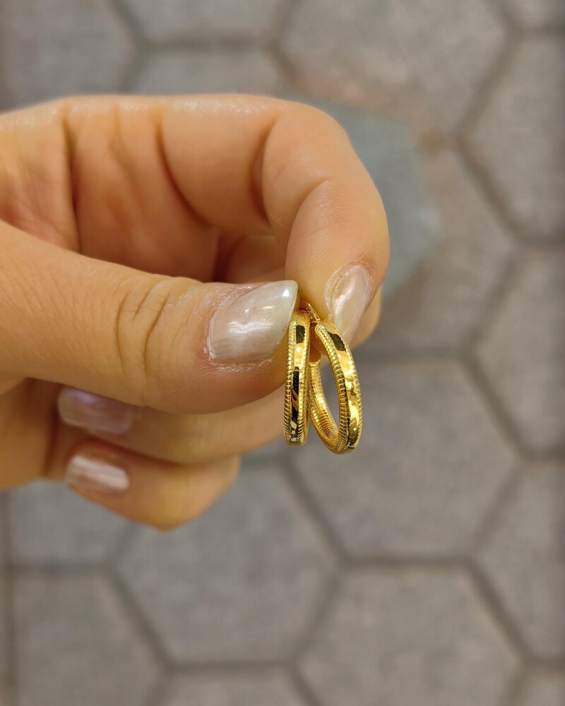 22 AYAR VERONA HALKA ALTIN KÜPE KUP02646 - 1