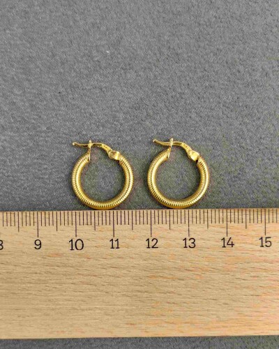 22 AYAR VERONA HALKA ALTIN KÜPE KUP02646 - 3