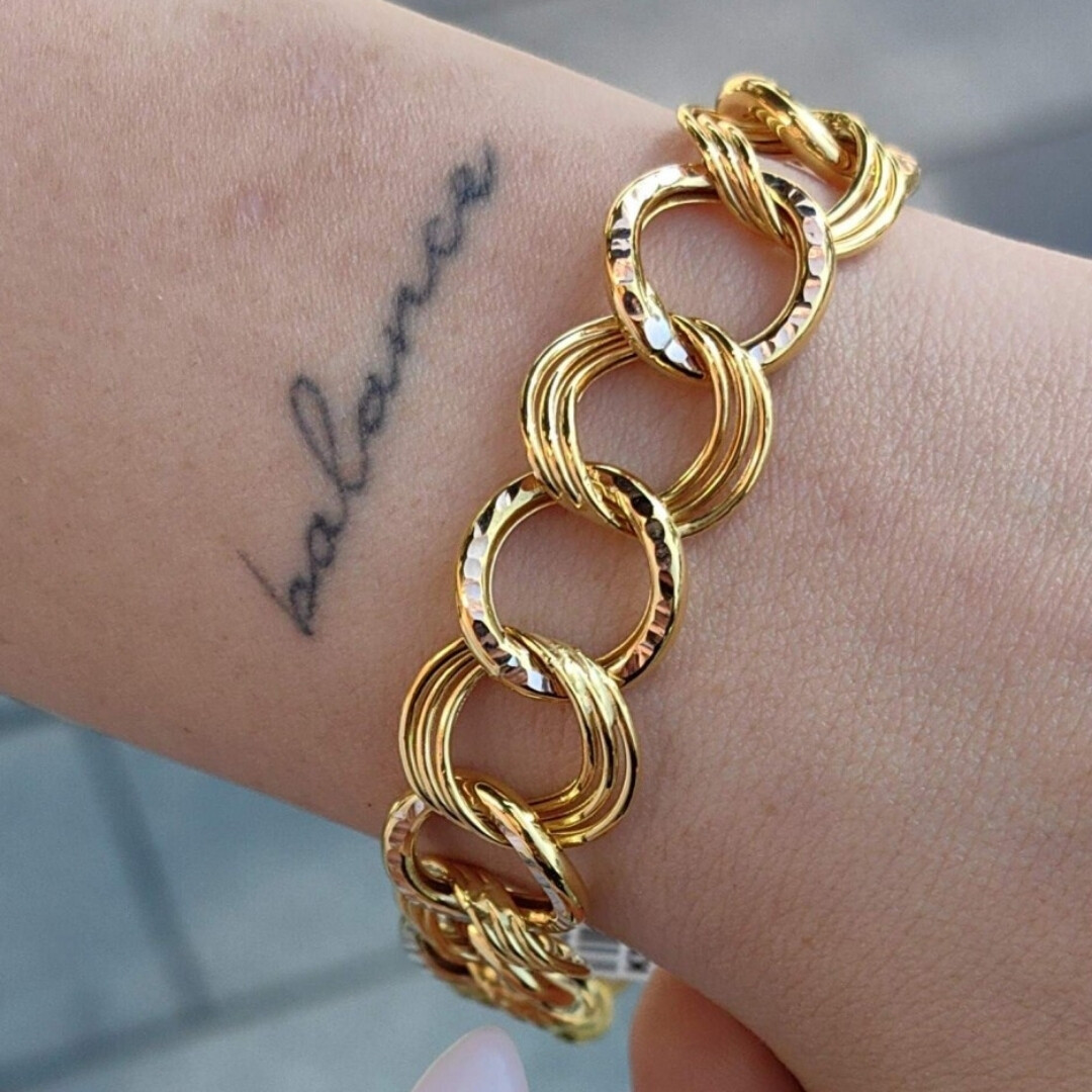 14 Ayar Samanyolu Modern Gemici Kilit Bileklik KNY02114