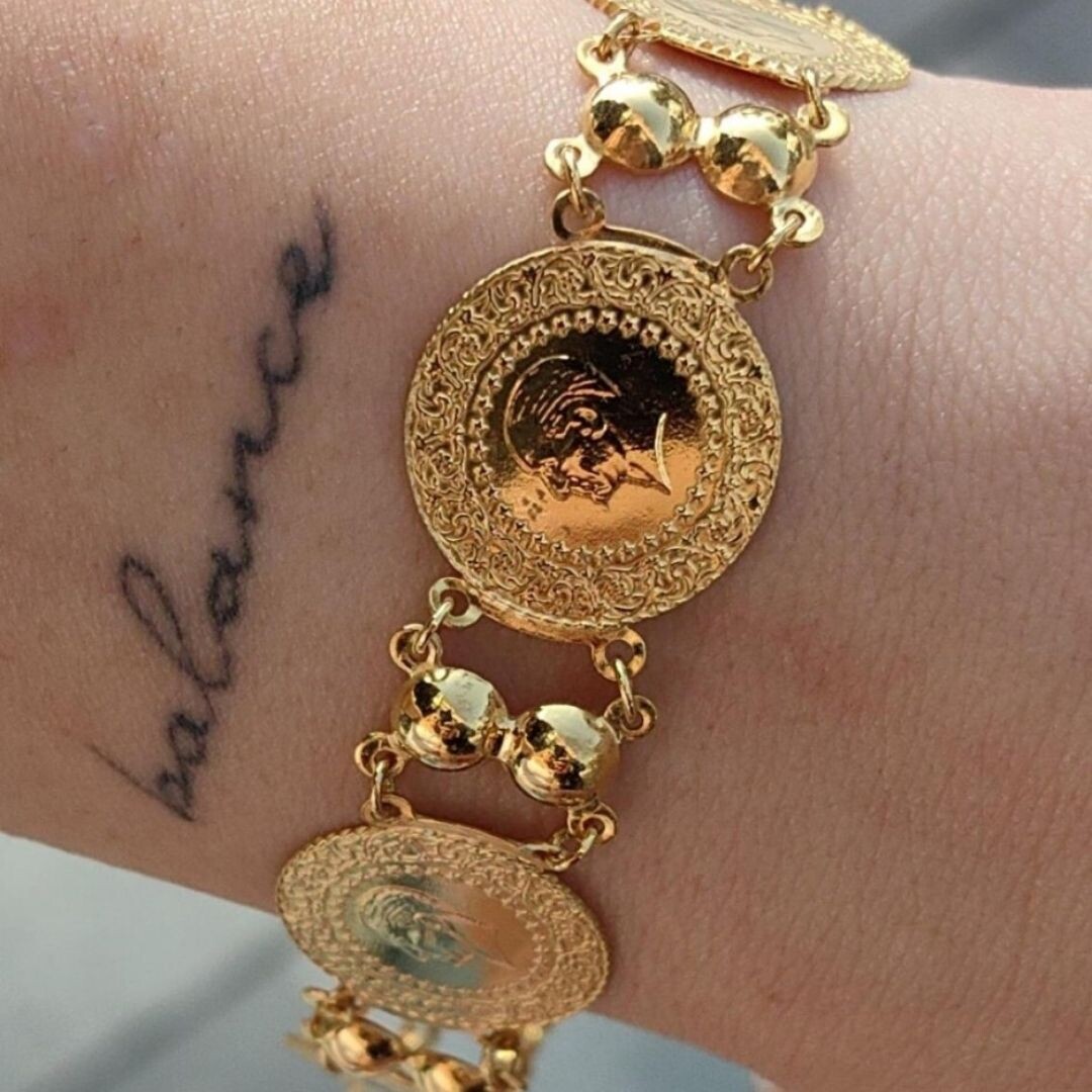 22 Ayar 4 Çeyrekli Özel Tasarım Altın Bileklik KNY02002