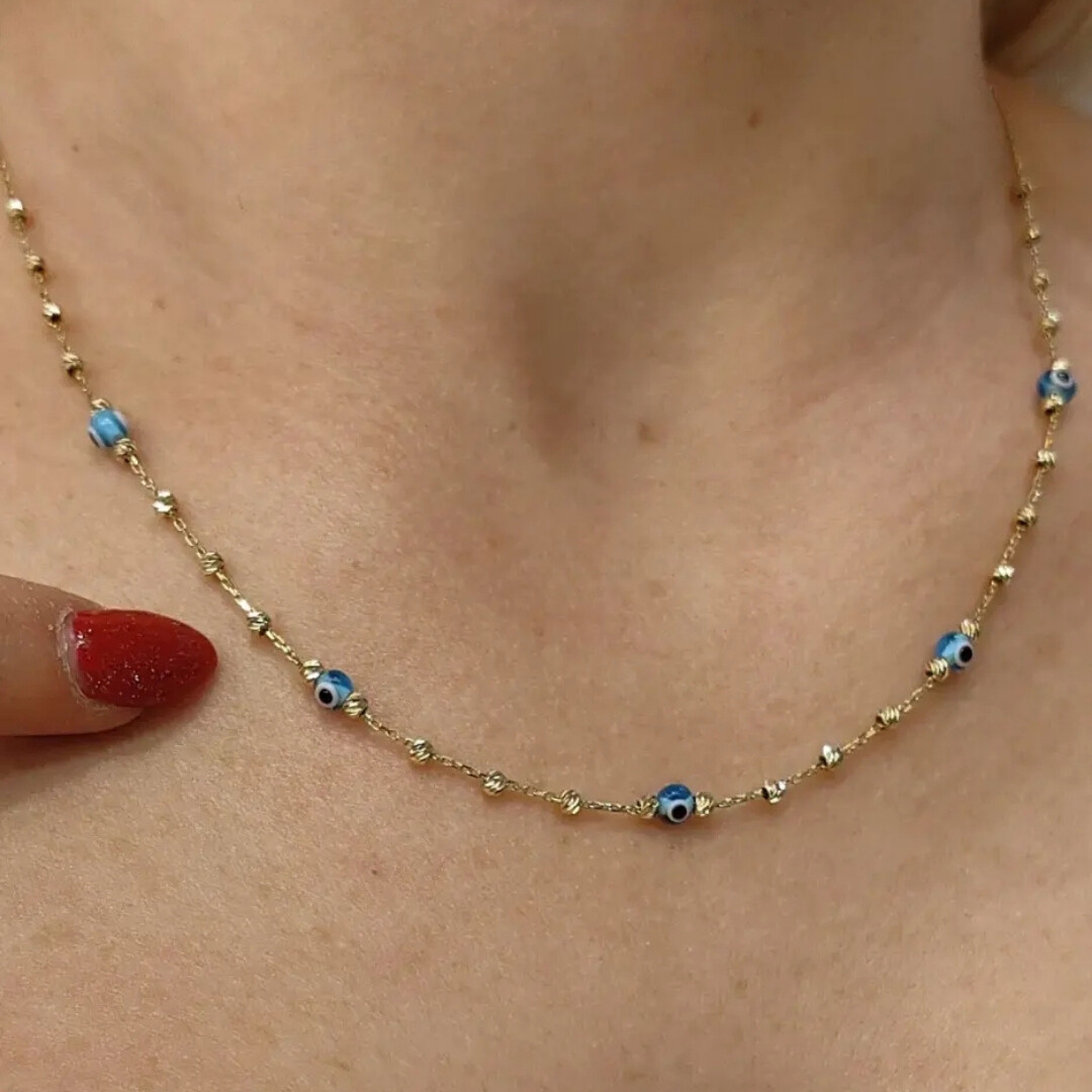 14 Ayar Dorikalı Nazar Model Altın Kolye XKLY00761