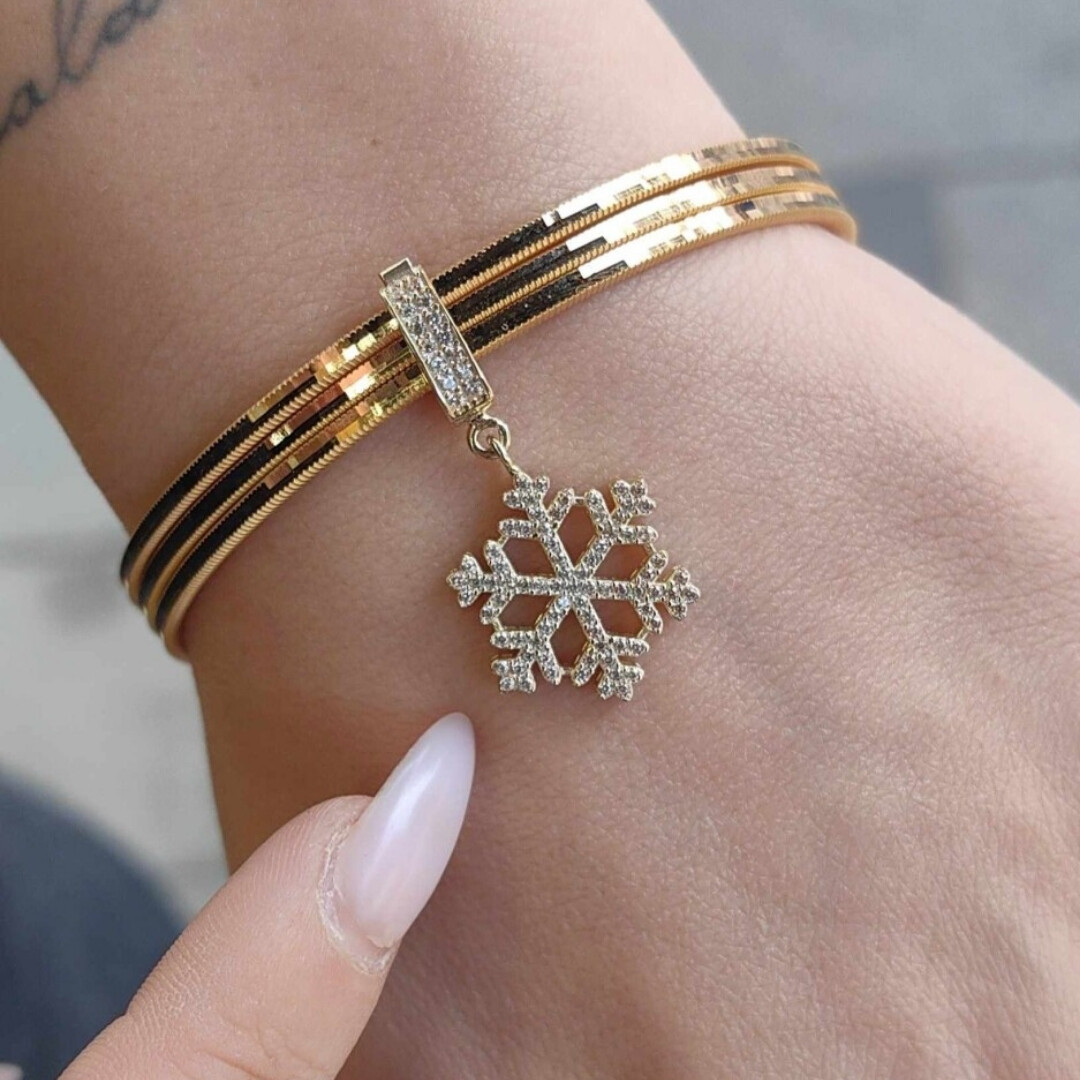 14 Ayar Ajda Bilezik Kar Tanesi Model Charm KLU00307