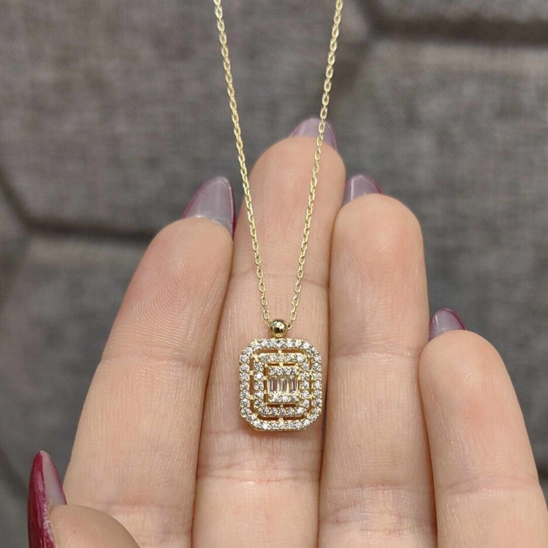 14 Ayar Baget Model Tarz Altın Kolye KLY01249