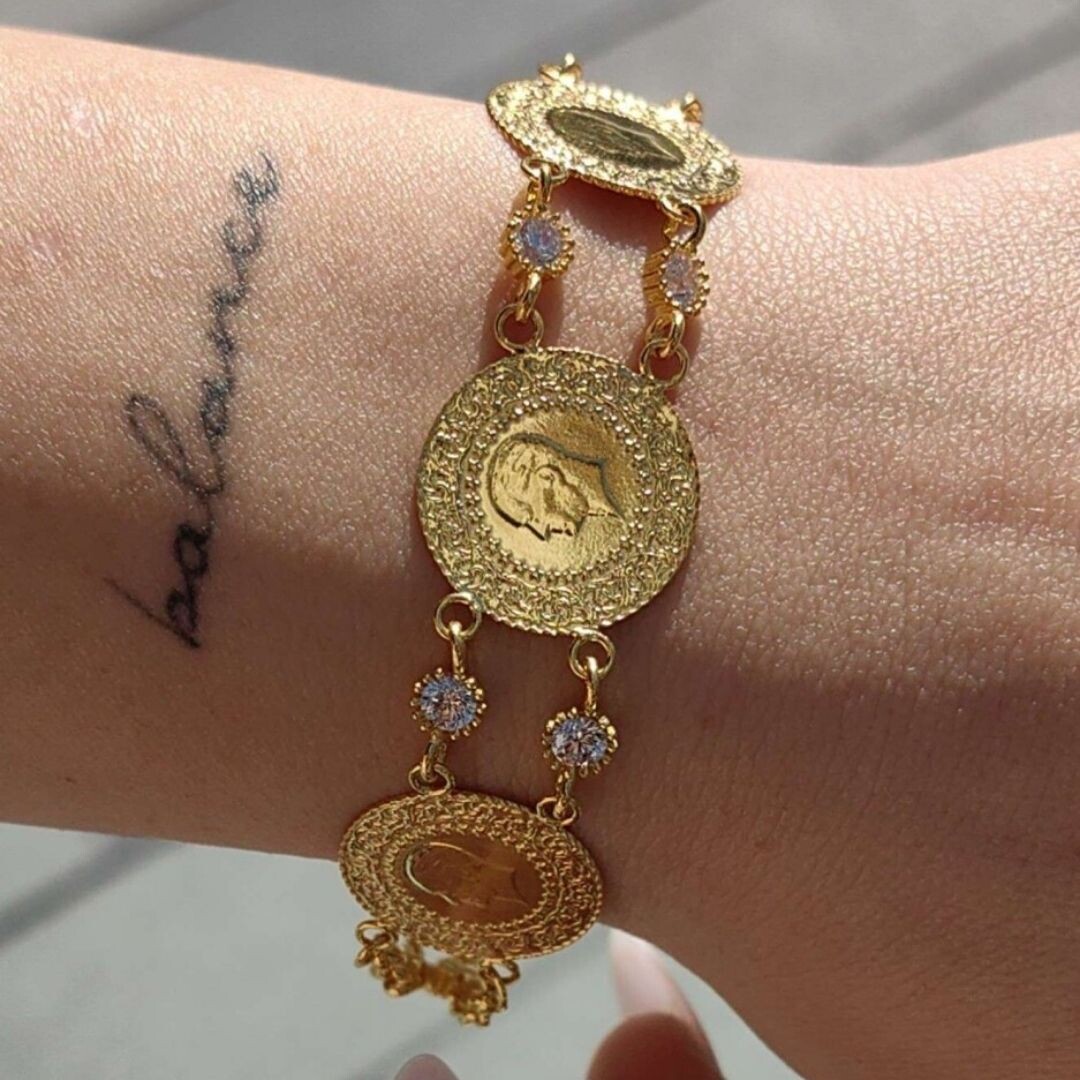 22 & 14 Ayar Papağan Kilitli 3 Çeyrekli Bileklik KNY01992