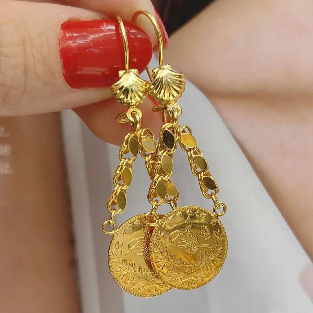 14 Ayar Lira Altın Küpe KÜP00075