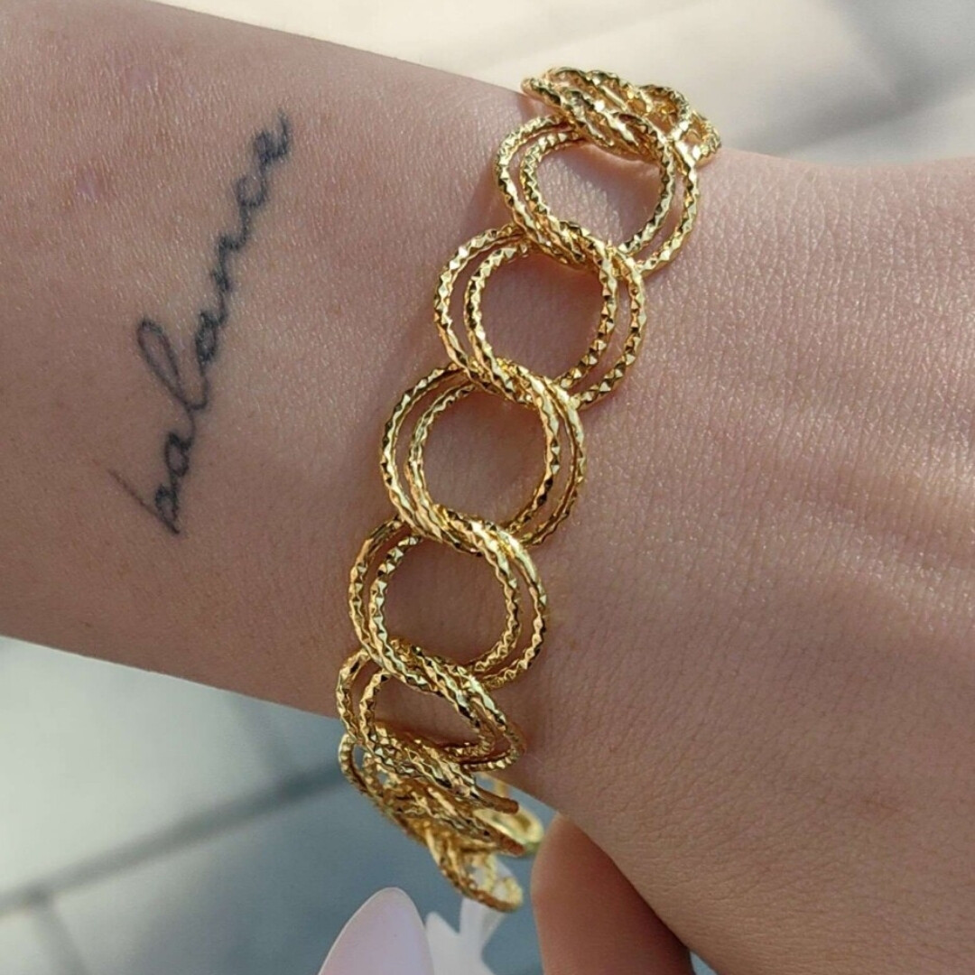 14 Ayar Samanyolu Simli Model Gemici Kilit Bileklik KNY02107