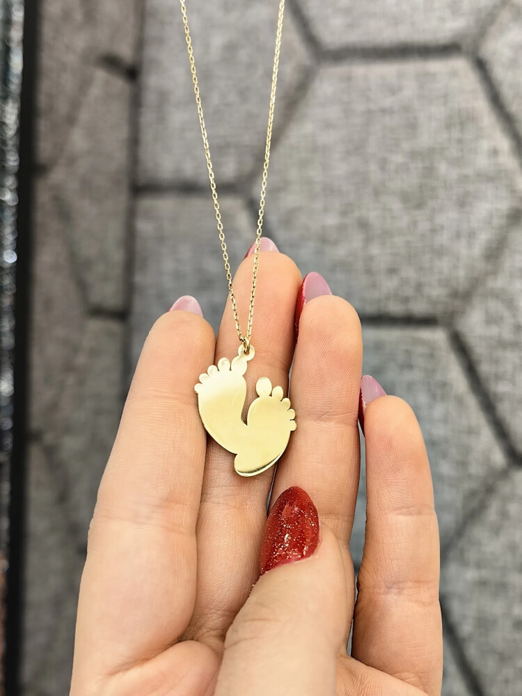 AYAK İZİ MODEL ALTIN KOLYE 8 AYAR KLY00282 - Nasip Kuyumcu