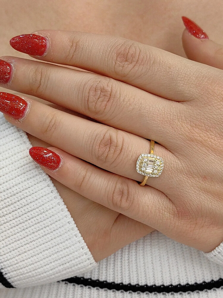 BAGET ALTIN YÜZÜK YZ000206 - Nasip Kuyumcu