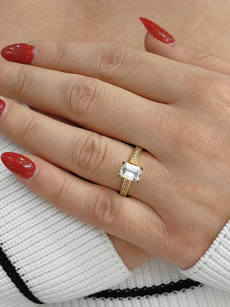 BAGET ALTIN YÜZÜK YZ000228 - Nasip Kuyumcu