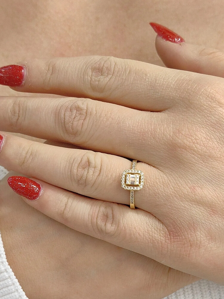 BAGET ALTIN YÜZÜK YZ001249 - Nasip Kuyumcu