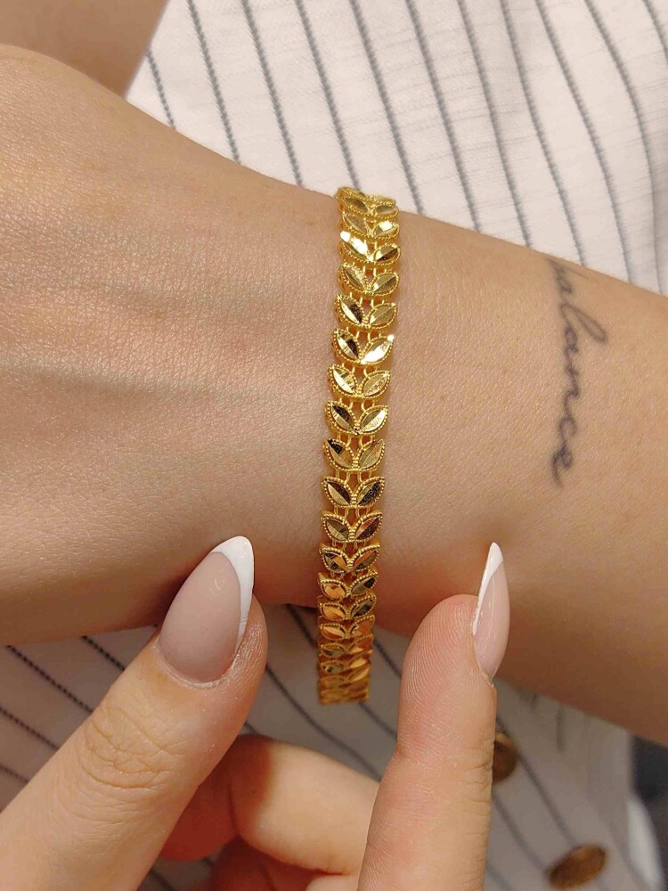 BAŞAK MODEL 22 AYAR ALTIN TARZ BİLEKLİK KNY02472 - 2