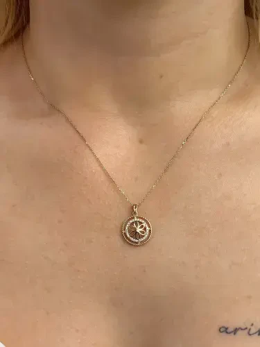 ÇİÇEK MODEL ALTIN KOLYE 8 AYAR KLY00334 - 2