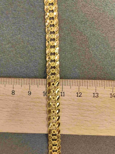 ÇİFT SIRALI ORTASI DESENLİ TASARIM 22 AYAR ALTIN TARZ BİLEKLİK KNY02470 - 4