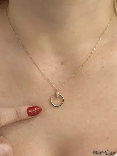 ÇİVİ MODEL ALTIN KOLYE 8 AYAR KLY00329 - 3