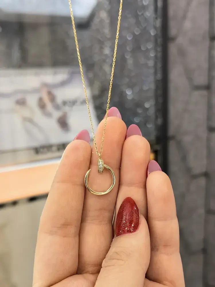 ÇİVİ MODEL ALTIN KOLYE 8 AYAR KLY00329 - 1