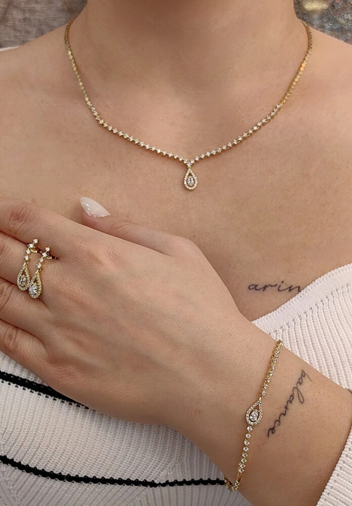 DAMLA MODEL SU YOLU 14 AYAR SET SET00030-31-32 - Nasip Kuyumcu